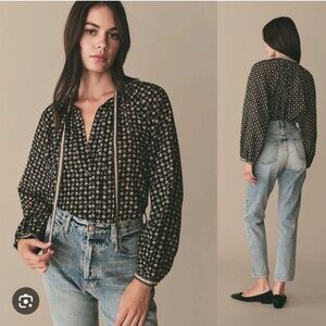 Doen Black and Cream Blouse